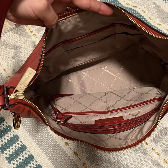 Michael Kors red leather shoulder bag. Aria model terracotta - Picture 3 of 5